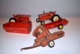 2 Tru Scale Tractors, Manure Spreader, Wagon, Baler