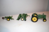 John Deere Eska 2 Bottom Plow, Ertl Tandem Disc, Ertl John Deere B Tractor