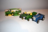 Ertl John Deere Lawn And Garden Tractor With Dump Cart 1/16th Scale With Box, (2) John Deere Garden