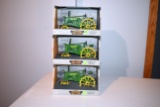 3 - Ertl John Deere B On Steel, Collectors Edition, 1/16 Scale, With Boxes