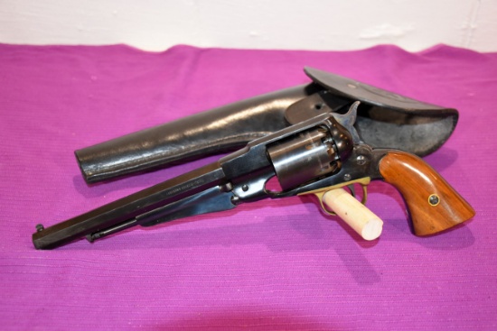 Euroarms New Army Model Reproduction 44 Cal Black Powder Revolver, SN: 5108, With US Leather Holster