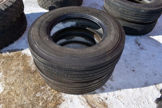 Pair Of Michillen 275/80R22.5 Tires, No Rims