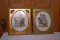 (2) Victorian Picture Frames With Girls With Dogs, 10.5'' Wide 12.5'' Tall