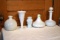 Assortment Of Art Glass, (5) Pieces Total, 3 Decanters And 2 Vases