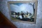 Victorian Framed, Painted Victorian Family Playing Games, 26''x21''