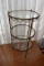 Round 3 Level Pot Metal And Glass Stand, Pick Up Only