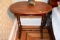 Oval Walnut Side Table With Drawer, Pick Up Only, 28''x18''x28''
