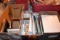 Assortment Of Picture Frames, Binders, Office Supplies, 3 Ring Plastic Sleeves