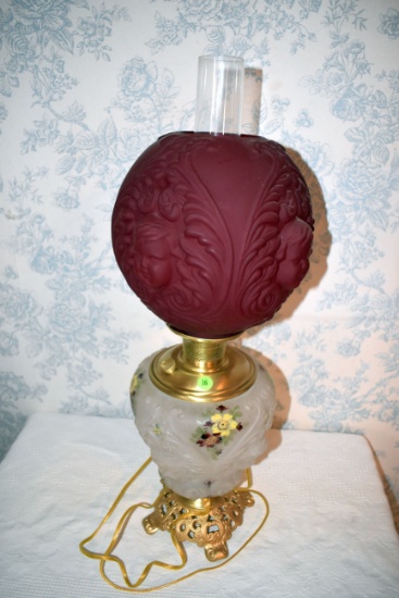 Parlor Lamp With Baby Face Shade, Has Been Electrified