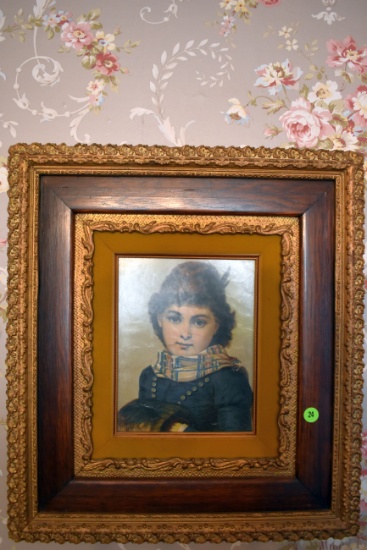 Oak Frame With Victorian Boy Picture
