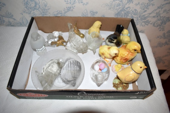 Assortment Of Glass And Ceramic Bird Figurines