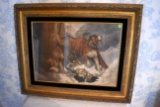 Dogs With Man Framed Print