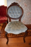 Victorian Padded Chair With Queen Ann Style Legs, Pick Up Only