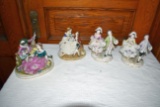 4 Victorian Style Porcelain Figurines