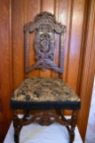 Walnut Heavy Carved Chair, Pick Up Only, Padded Seat