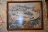 Framed Picture Of Spiral Hastings Bridge, 22'