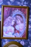 Victorian Picture With Girl Looking In Mirror