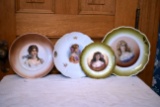 (4) Porcelain Portrait Plates