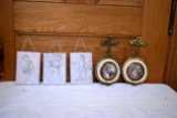 (3) Matching Porcelain Wall Hangings, (2) Victorian Wall Hangings