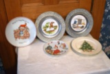 RWP Days Of The Week Plates, (3) Knowles Christmas Plates, W.Gobel 1973 Christmas Plate, Cupid 1973