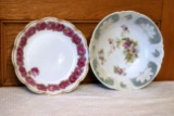 (2) Porcelain Hand Painted Bowls, One Is Marked Haviland Limoges