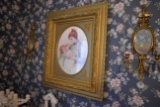 Victorian Picture Frame With Woman And Two Babies, 29'' Wide, 32'' Tall