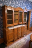 Sherwood French Provincial Hutch, 71'' Wide, 78'' Tall, 17'' Deep, Pullout Serving Table, 5 Drawer 2