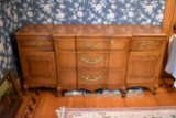 Sherwood French Provincial Buffet, 71.5'' Wide, 19'' Deep, 35'' Tall, 5 Drawer 2 Cupboards, With Pul