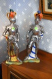 Porcelain Knight In Shining Armor Figurines, K.B N.Y Made In Italy, 496/620, 620/1496, 15.5'' Tall