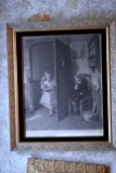 Victorian Girl And Boy Picture, Charlie In Trouble, 24'' Wide, 28.5'' Tall