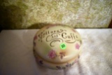 Porcelain Collars And Cuffs Dresser Jar, Has Crown Gold Marked On Bottom, 7'' Piece