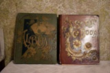 Victorian Photo Album And Scrapbook With Black And White Photos In Side, Magazine Cutouts, Scrapbook