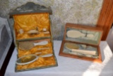 Victorian Style Dresser Set, And Oak Box Dresser Set