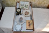 Victorian Style Wooden Music Box, And Victorian Porcelain Dishes