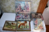 Assortment Of Victorian Style Picture Puzzles And Block Puzzles