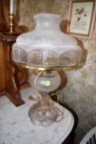 Kerosene Lamp With Shade, Has Been Electrified