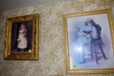 (3) Victorian Style Girl Prints, With Frames