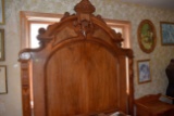 Very Fancy Walnut Victorian Style Bed, Full Size, 79''x64''x90''Tall, Pick Up Only