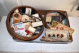 (2) Sewing Baskets With Large Assortment Of Sewing Items