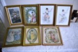 (7) Framed Victorian Style Pictures And Cards