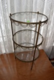 Round 3 Level Pot Metal And Glass Stand, Pick Up Only
