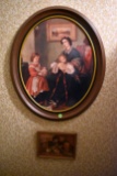 Oval Victorian Style Picture In Frame, Cats And Bunnies Picture