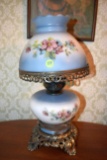 Side Lamp With Shade And Painted