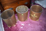 (3) Newer Small Metal Garbage Cans