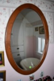 Oak Framed Oval Mirror