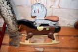 Pair Of Doll Wooden Rocking Horses