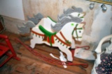 Wooden And Metal Rocking Horse