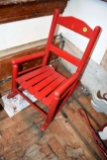 Wooden Red Childs Rocking Chair