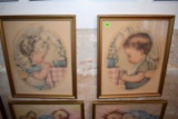 Signed Matched Set Of Boy And Girl Praying Pictures