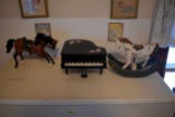 Musical Horse, Childs Musical Piano, Wooden Rocking Horse With Damage